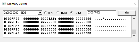 Memory View after instruction execution